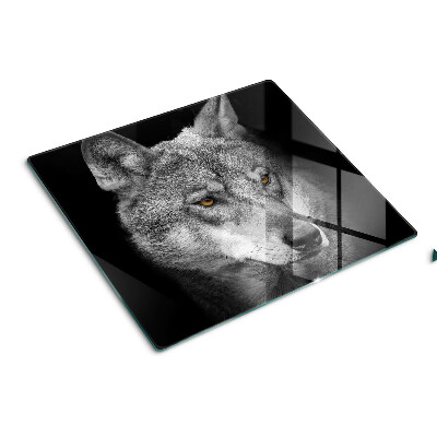 Tabla de cortar de cristal Lobo en tonos de gris