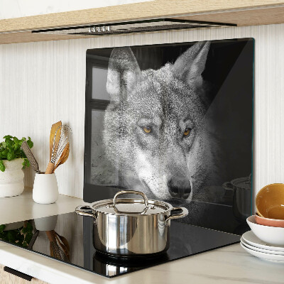 Tabla de cortar de cristal Lobo en tonos de gris