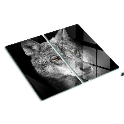 Tabla de cortar de cristal Lobo en tonos de gris