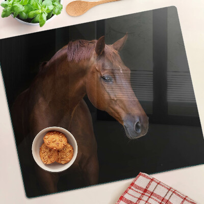 Tabla de cortar de cristal Retrato de un caballo