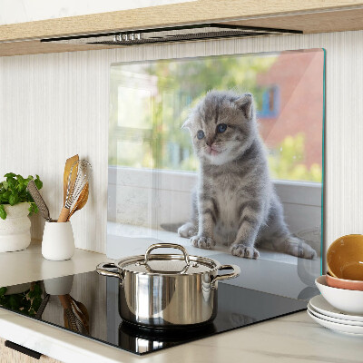 Tabla para cortar Gatito en el alféizar de la ventana