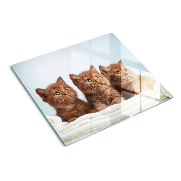Tabla para cortar Tres gatos marrones