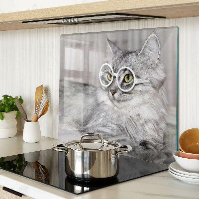 Tabla de cortar de cristal Gato con gafas