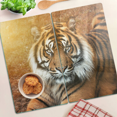 Tabla de cortar de cristal Tigre al sol