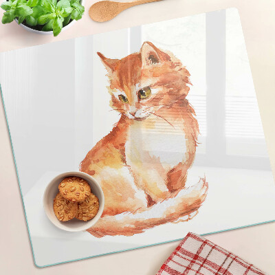 Tabla para cortar Dibujo de un gatito pelirrojo