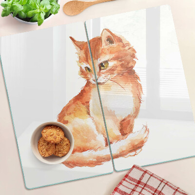 Tabla para cortar Dibujo de un gatito pelirrojo