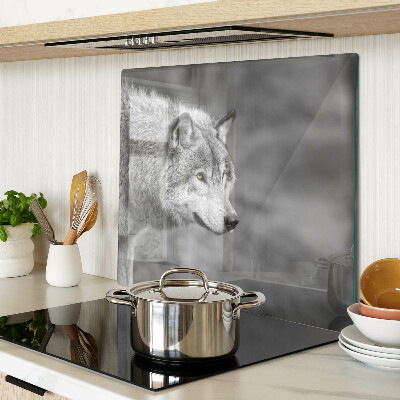 Tabla para cortar Lobo en blanco y negro