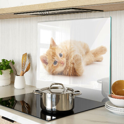 Tabla para cortar Gatito pelirrojo sobre un fondo blanco