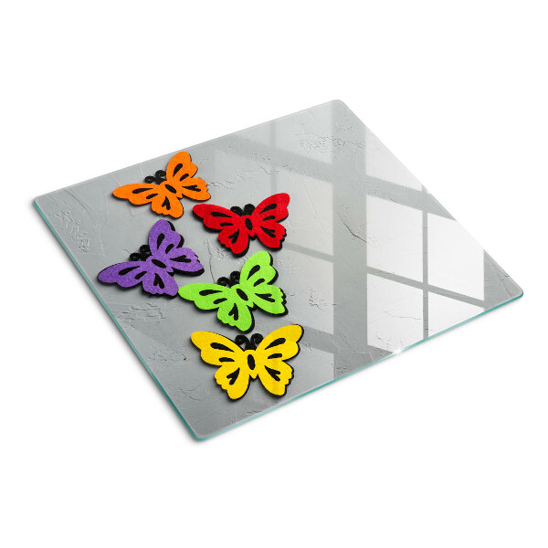 Tabla de cortar de cristal Motivo de mariposas coloridas