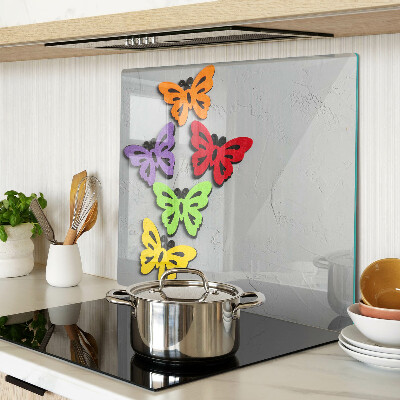 Tabla de cortar de cristal Motivo de mariposas coloridas