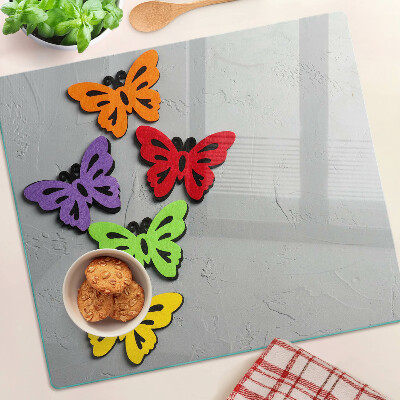Tabla de cortar de cristal Motivo de mariposas coloridas