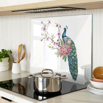 Tabla para cortar Pavo real con flores