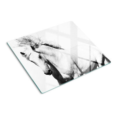 Tabla para cortar Caballo en blanco y negro