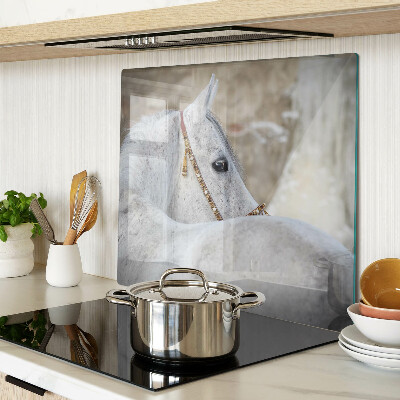 Tabla de cortar de cristal Caballo joven blanco