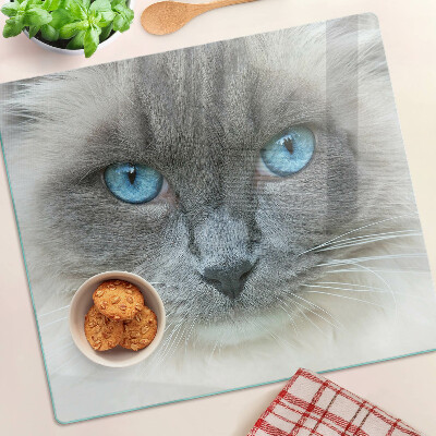 Tabla para cortar Gato con ojos azules