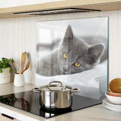 Tabla de cortar de cristal Gato con ojos amarillos