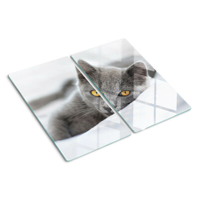 Tabla de cortar de cristal Gato con ojos amarillos