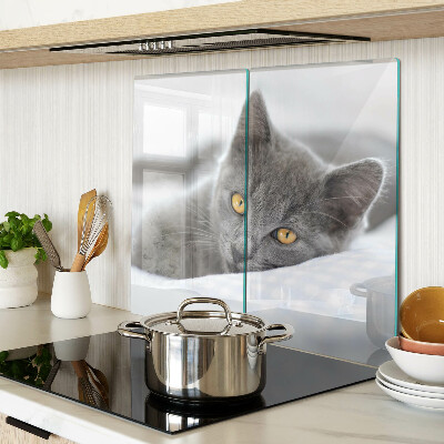 Tabla de cortar de cristal Gato con ojos amarillos