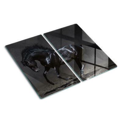 Tabla de cortar de cristal Caballo oscuro en movimiento