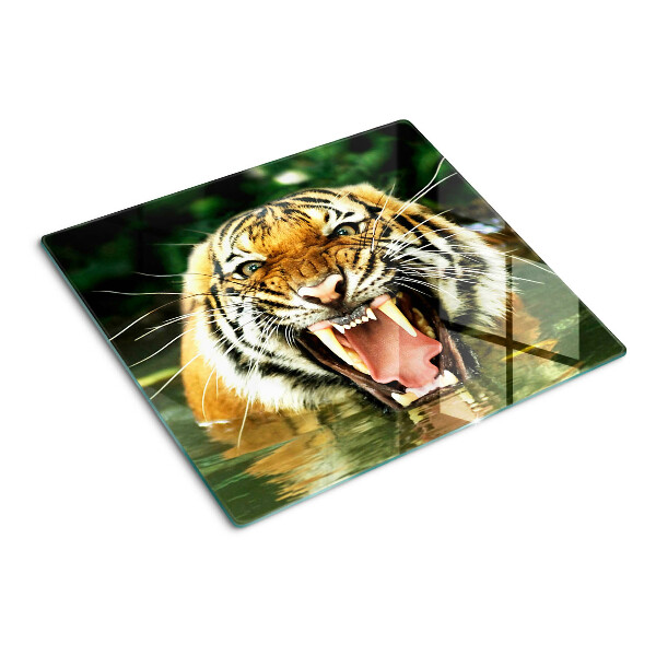 Tabla de cortar de cristal Tigre al ataque