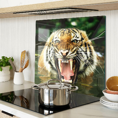 Tabla de cortar de cristal Tigre al ataque