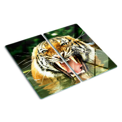 Tabla de cortar de cristal Tigre al ataque