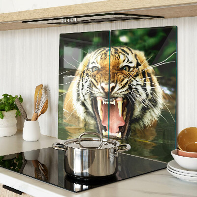 Tabla de cortar de cristal Tigre al ataque