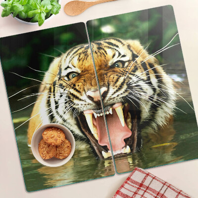 Tabla de cortar de cristal Tigre al ataque
