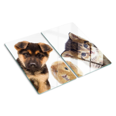 Tabla de cortar de cristal Perros, gatos, conejos