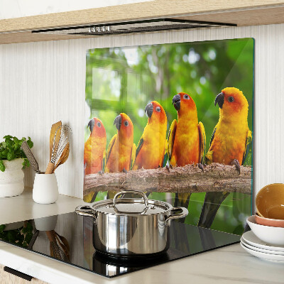 Tabla de cortar de cristal Loros en una rama