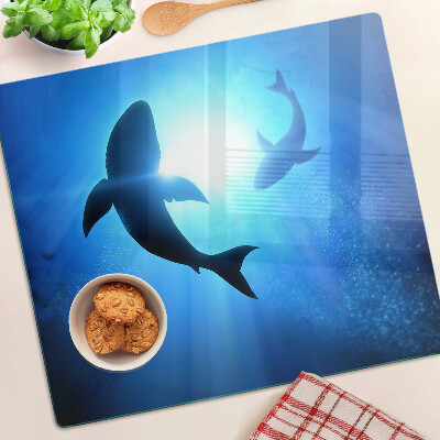 Tabla para cortar Tiburones bajo la luz submarina