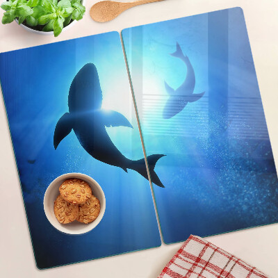 Tabla para cortar Tiburones bajo la luz submarina