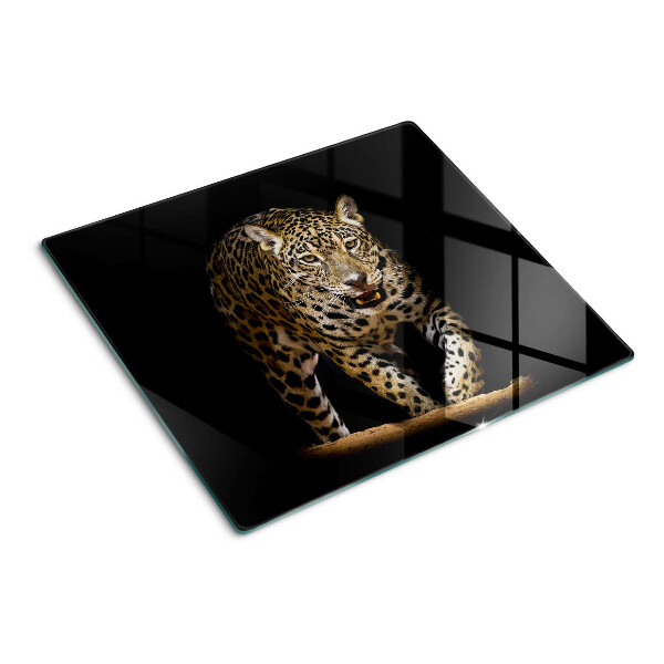 Tabla de cortar de cristal Leopardo en movimiento