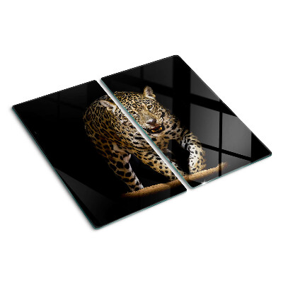 Tabla de cortar de cristal Leopardo en movimiento
