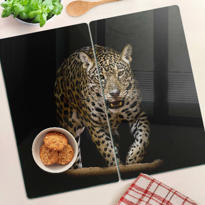 Tabla de cortar de cristal Leopardo en movimiento