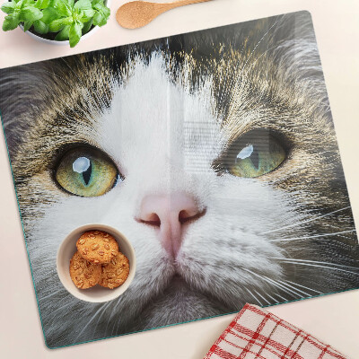 Tabla para cortar Gato con ojos verdes