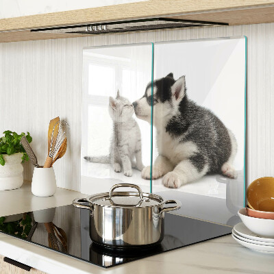 Tabla para cortar Gatito y cachorro en amistad