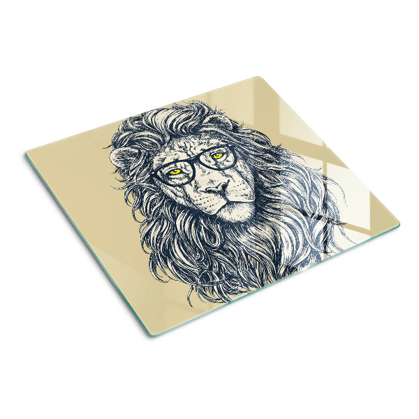 Tabla de cortar de cristal León con gafas
