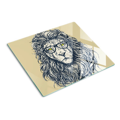 Tabla de cortar de cristal León con gafas