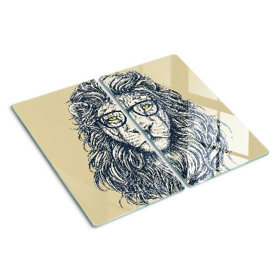 Tabla de cortar de cristal León con gafas