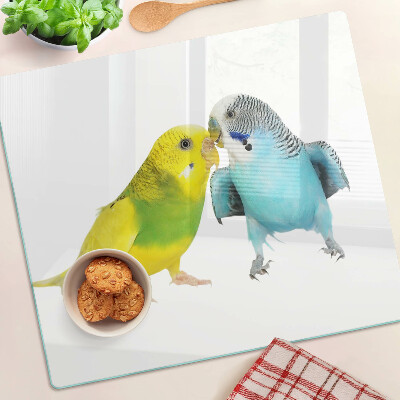 Tabla para cortar Loros amarillos y azules