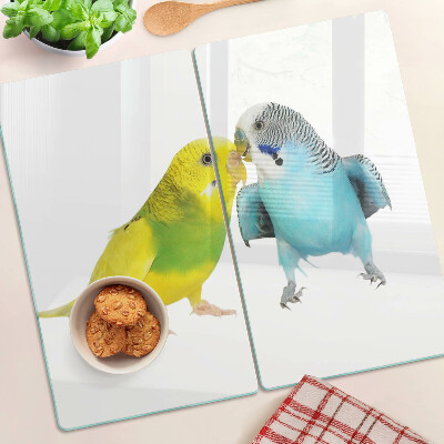 Tabla para cortar Loros amarillos y azules