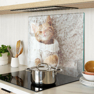 Tabla para cortar Lindo gatito con un suéter