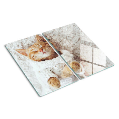 Tabla para cortar Lindo gatito con un suéter