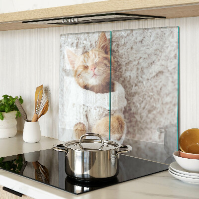 Tabla para cortar Lindo gatito con un suéter