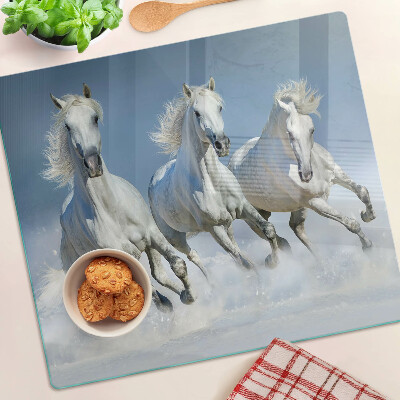Tabla para cortar Caballos blancos al galope
