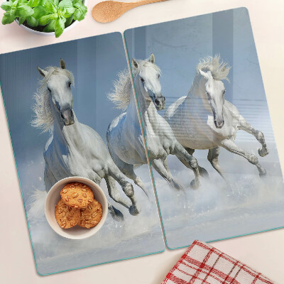 Tabla para cortar Caballos blancos al galope
