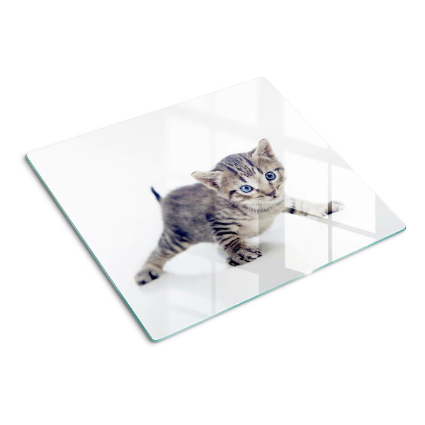Tabla de cortar de cristal Gatito con ojos azules