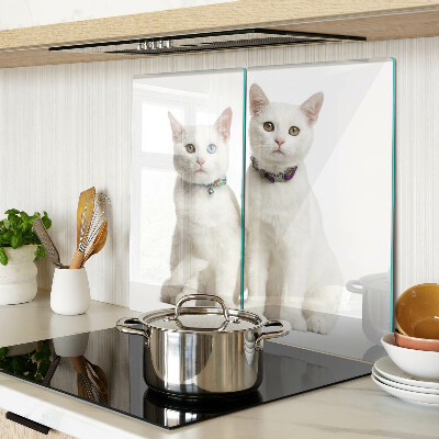 Tabla para cortar Gatos blancos con ojos de diferentes colores.