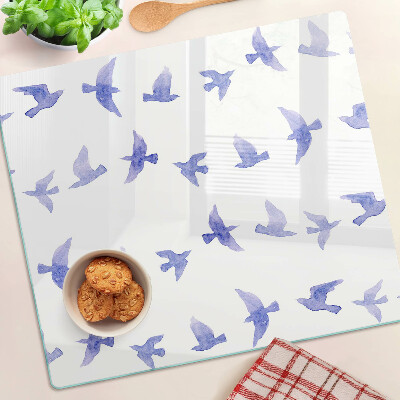 Tabla para cortar Pájaros en tonos azules